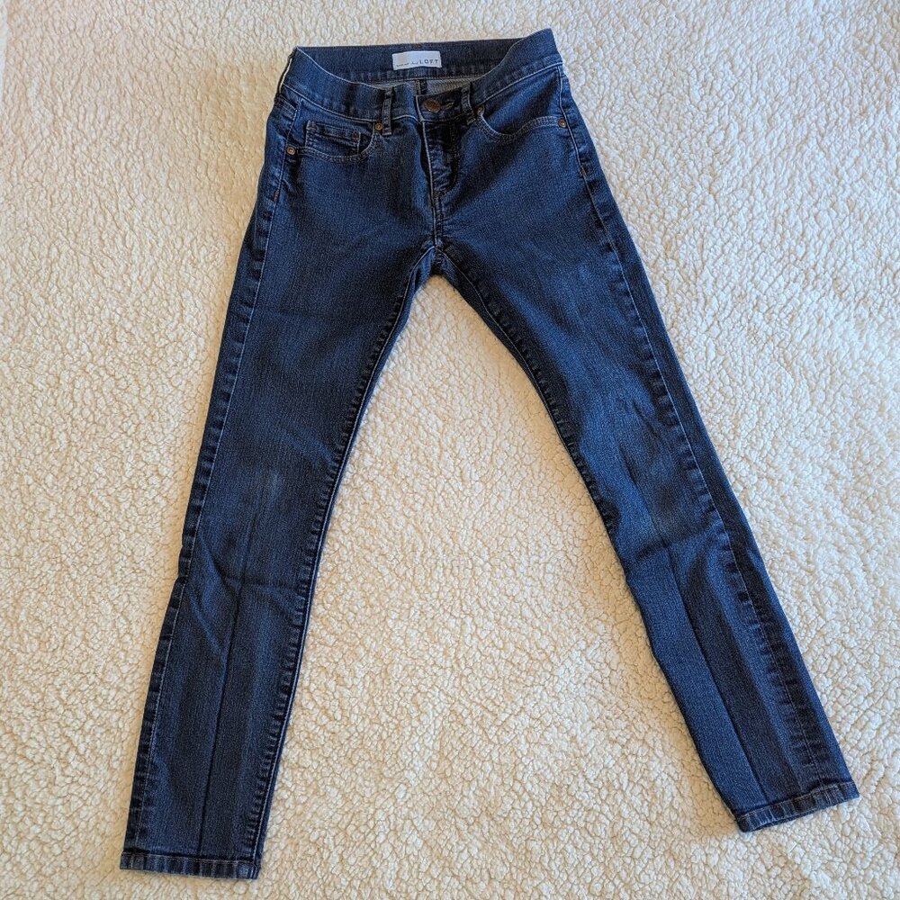 LOFT Slim Pocket Skinny Jeans 00 Dark Wash - High Stretch & Flattering
